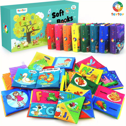 8 Pcs Early Educational  Cloth Activity Books for Infants Newborn