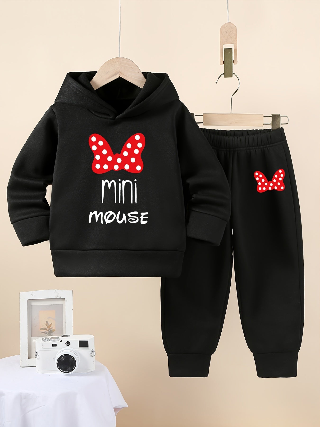 Girls 2Pcs Outfit Long Sleeve Hooded Sweatshirt & Pants Set