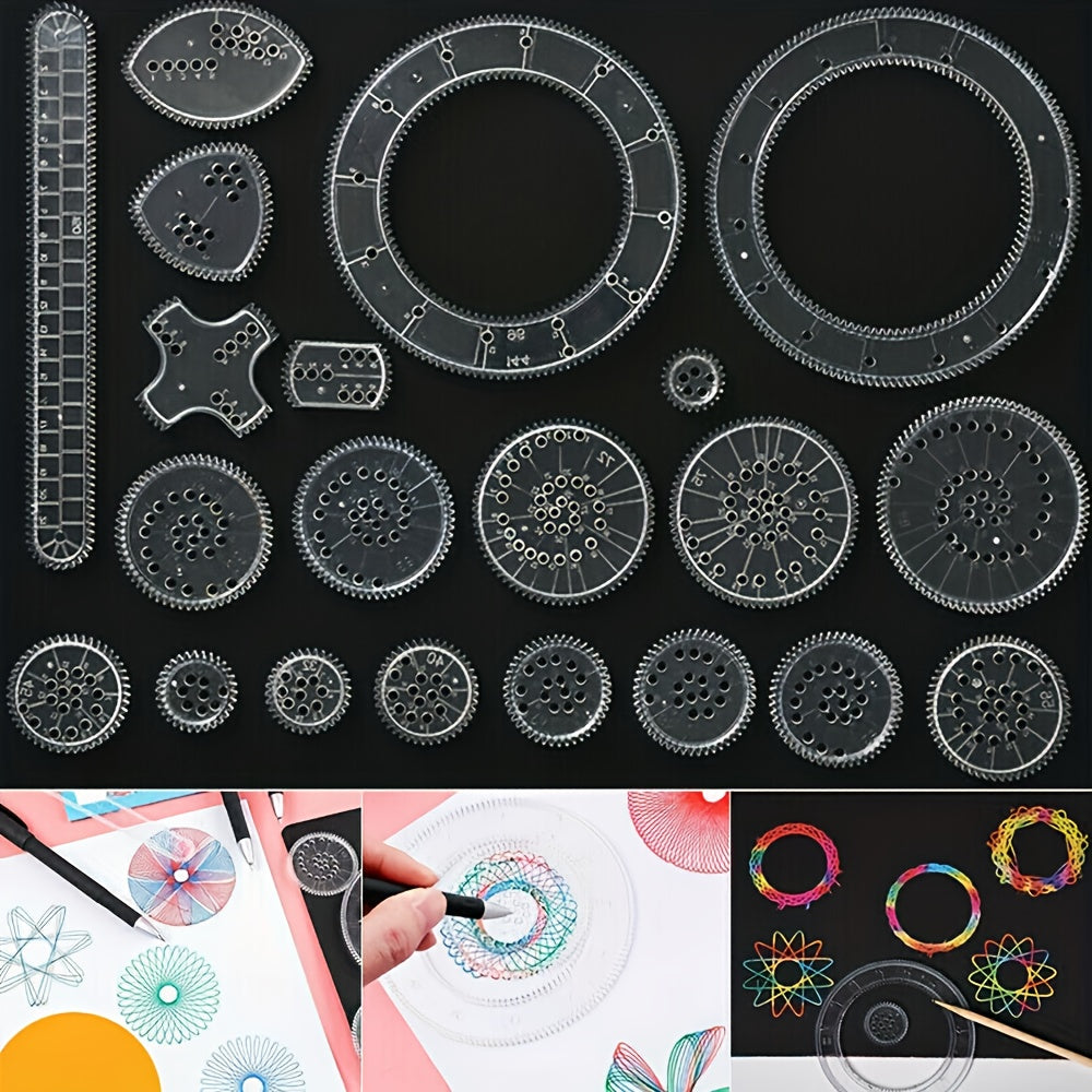 22pcs/set, Magic Ruler Colorful Scratch Painting Set