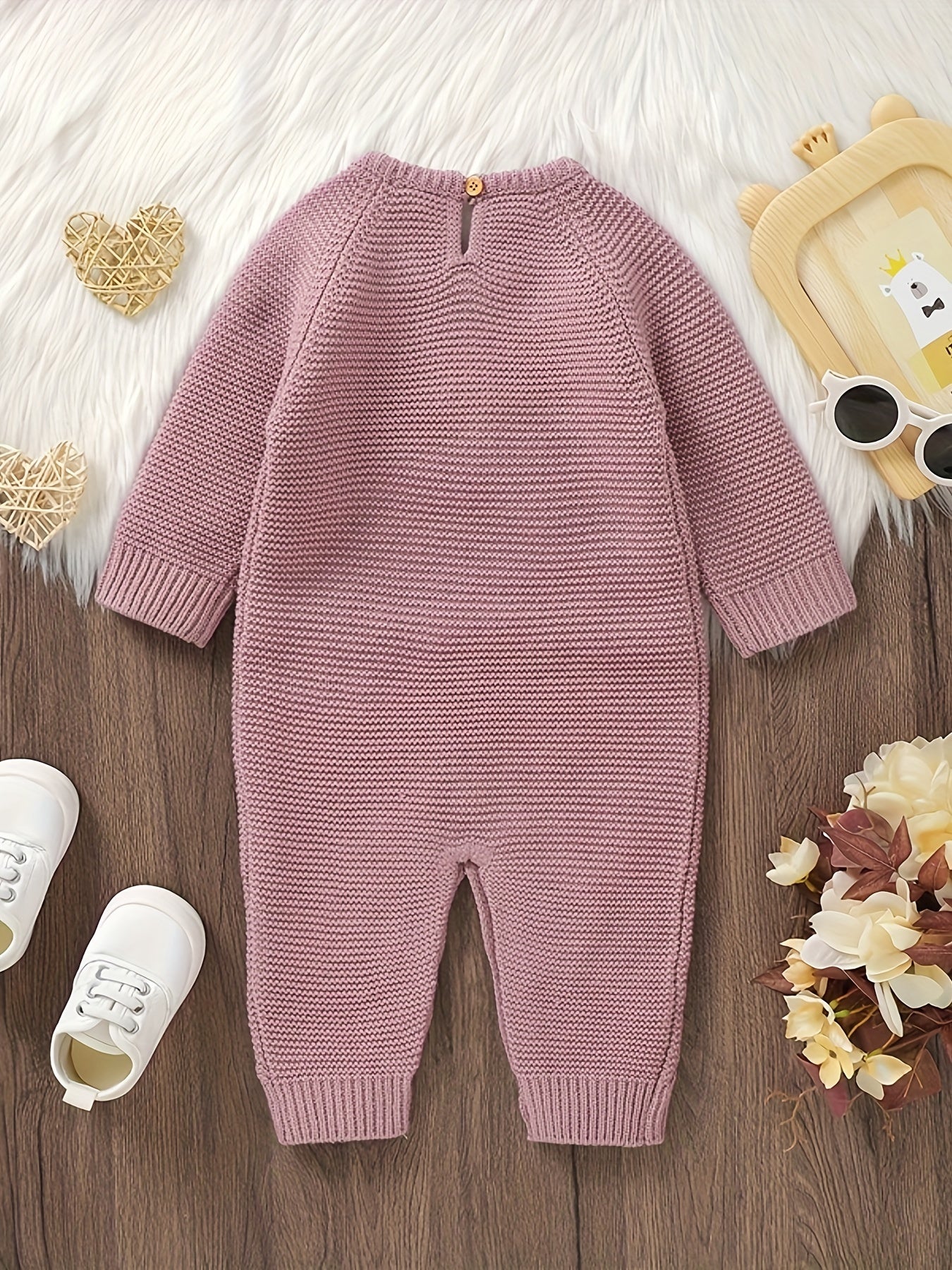 Baby Boy's Heart Jacquard Cable Knit Bodysuit,