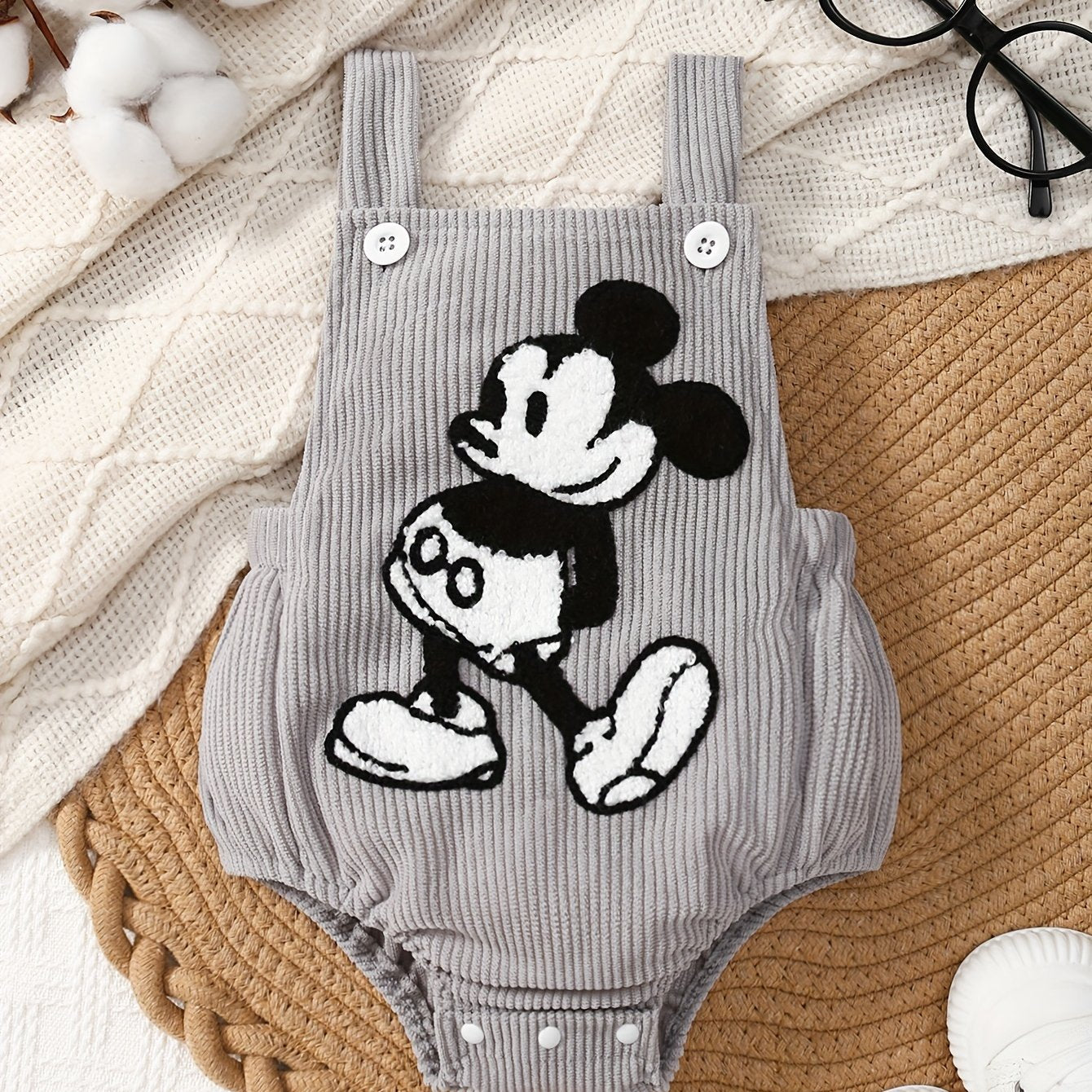 Mouse Embroidered Romper