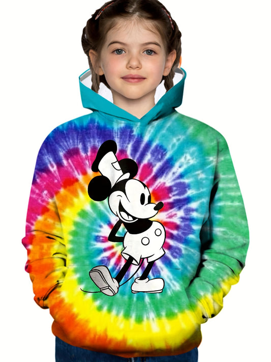 Colorful Tie Dye, Loose Comfortable Hooded Sweatshirt