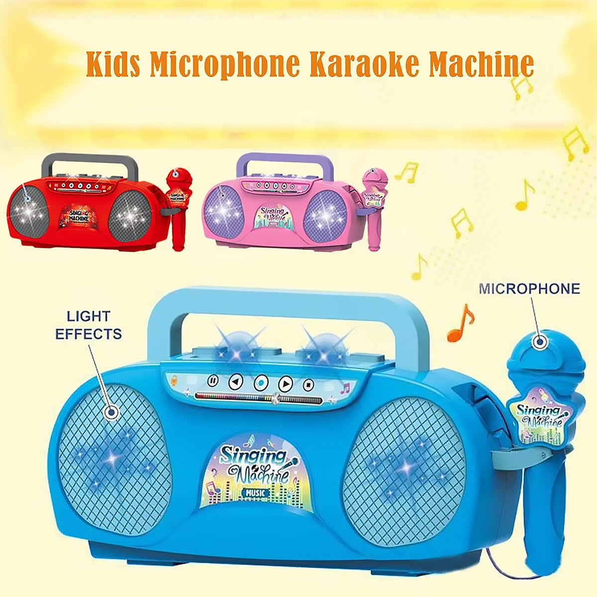 Singing Star Karaoke Microphone Set with Light Effects,