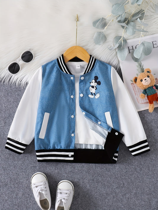 Denim Jacket with Mickey Mouse Steamboat Willie Print