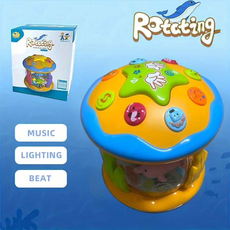 Hand Drum Music Light Sound Baby Ocean Hand Drum Baby Toy Fun Toy