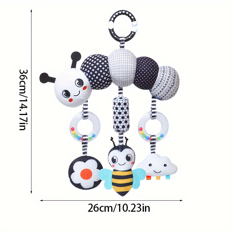 Animal Wind Chime Plush Toys for Baby Car Seat & Stroller,