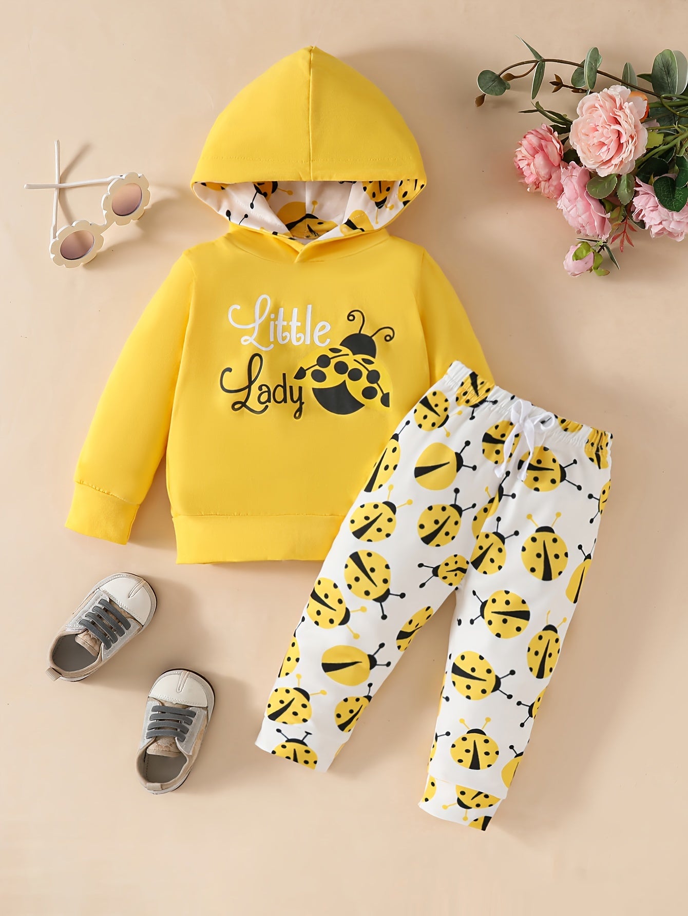 2pcs  Hoodie + Casual Pants,