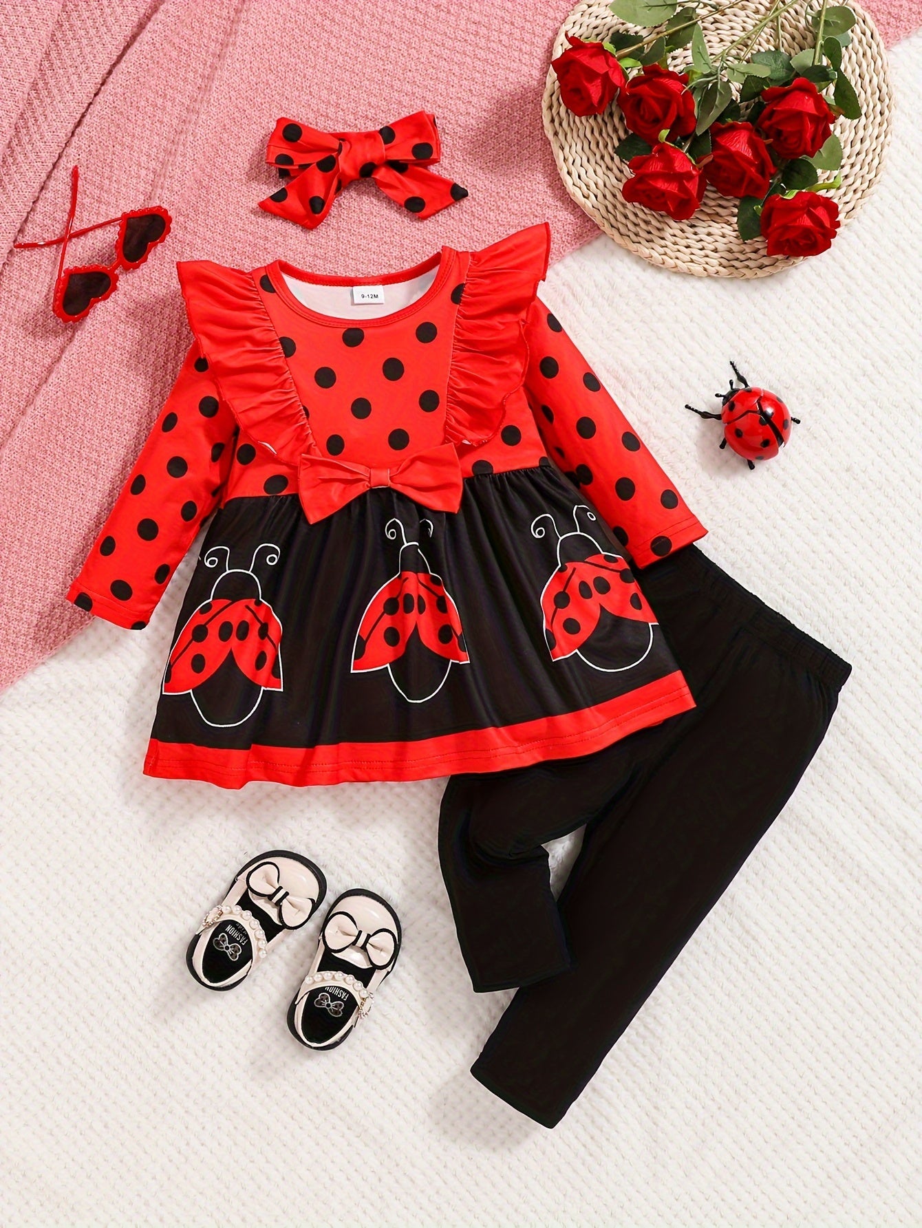 Ladybug Polyester Layette Set for Toddlers & Baby Girls -