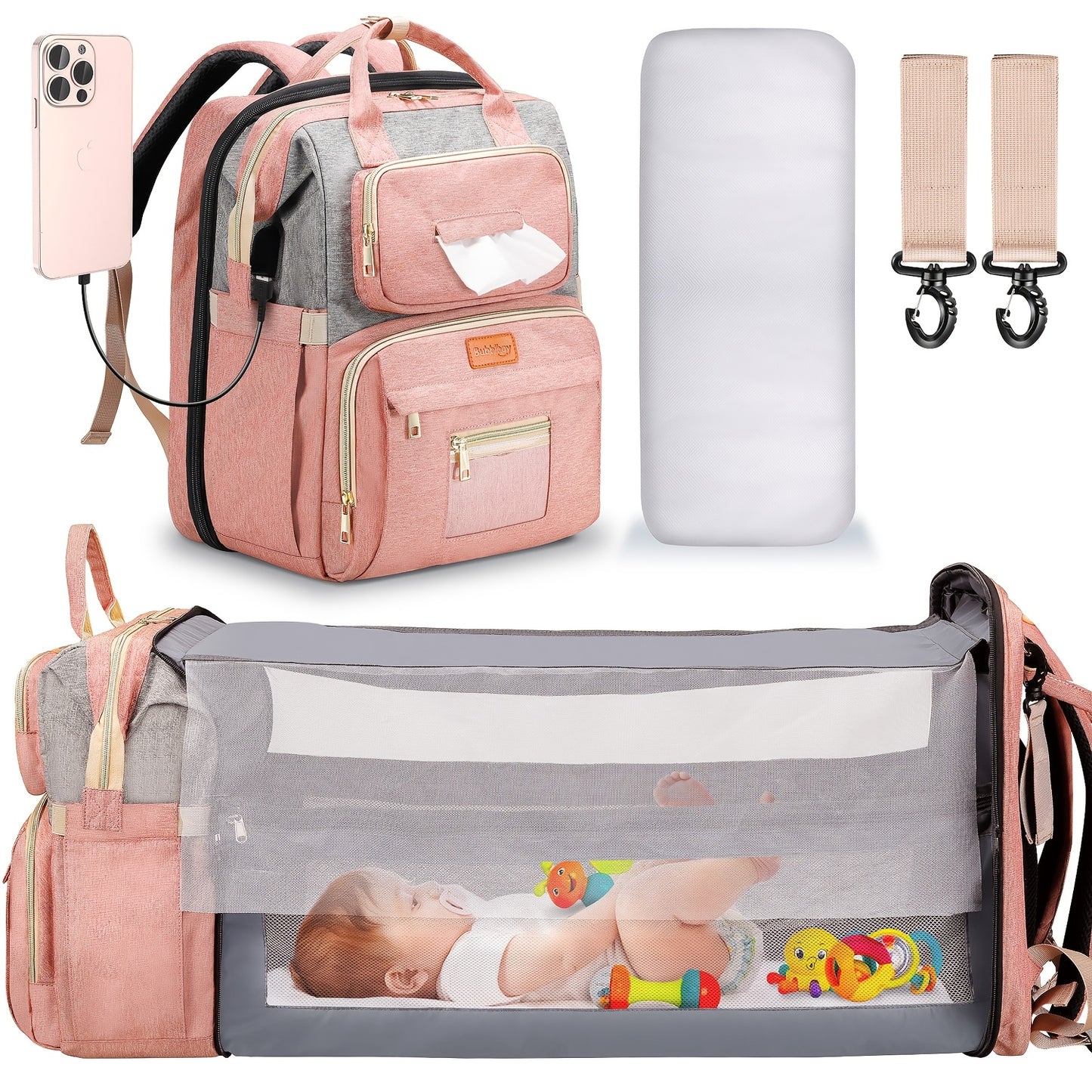 Diaper Bag Backpack, Multifunctional Portable Travel Bags,