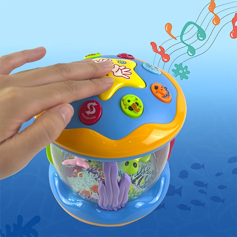 Hand Drum Music Light Sound Baby Ocean Hand Drum Baby Toy Fun Toy