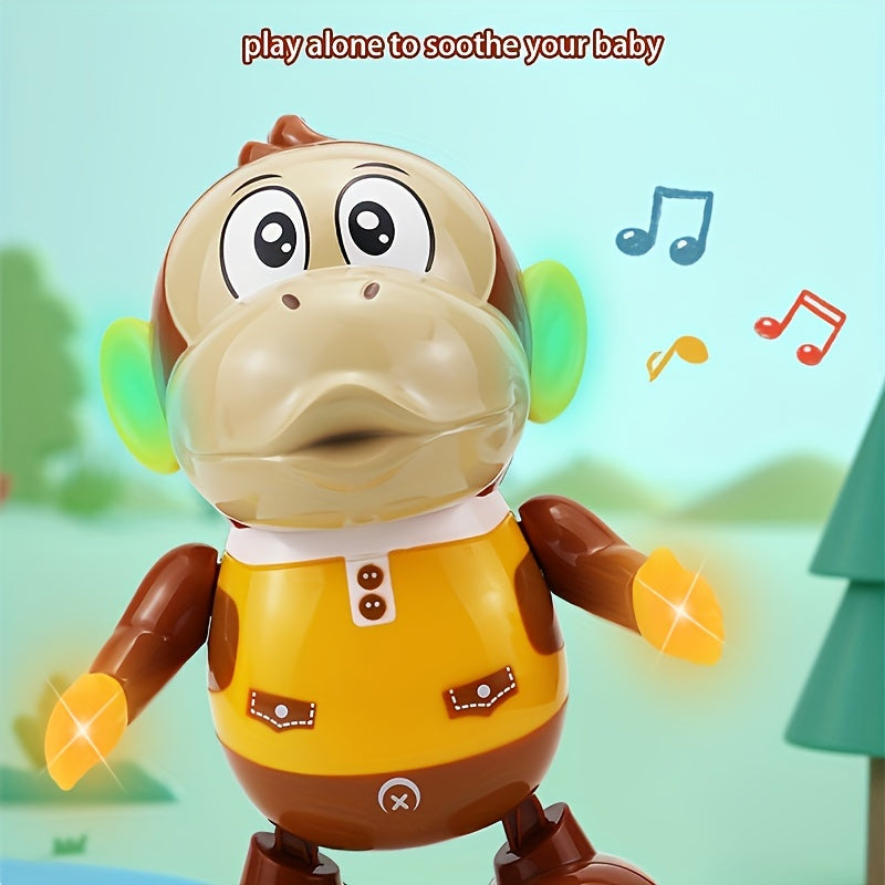 Swinging Monkey Can Walk, Move, Light Up, Music Dance, Head-Shaking Robot