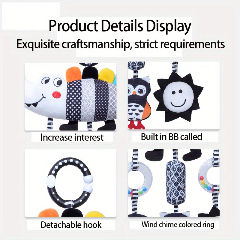 Animal Wind Chime Plush Toys for Baby Car Seat & Stroller,