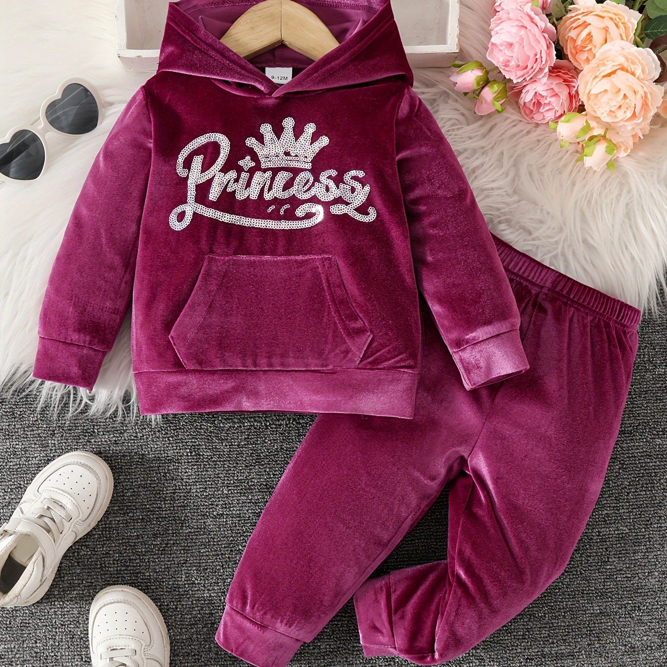 Baby Girls 2pcs Hooded Casual Long Sleeve Pants Set