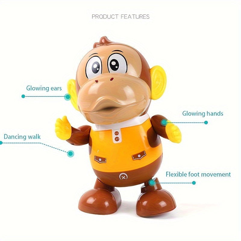 Swinging Monkey Can Walk, Move, Light Up, Music Dance, Head-Shaking Robot