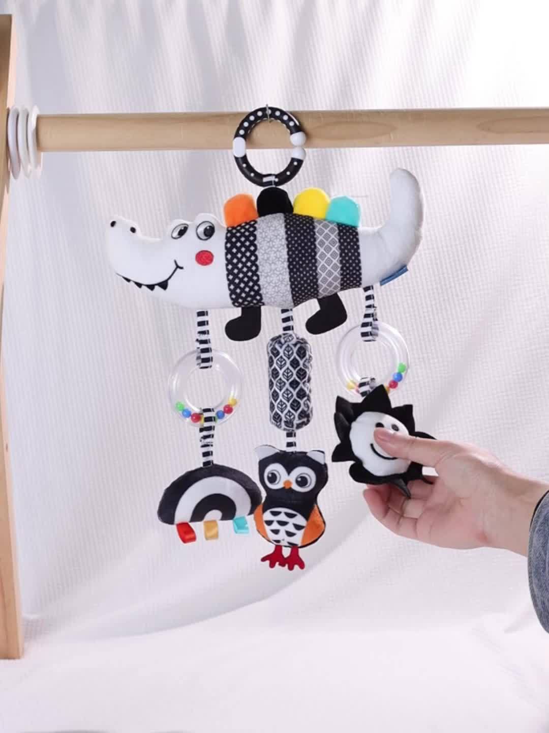 Animal Wind Chime Plush Toys for Baby Car Seat & Stroller,