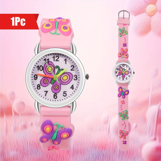 Chic Pink Butterfly Quartz Watch