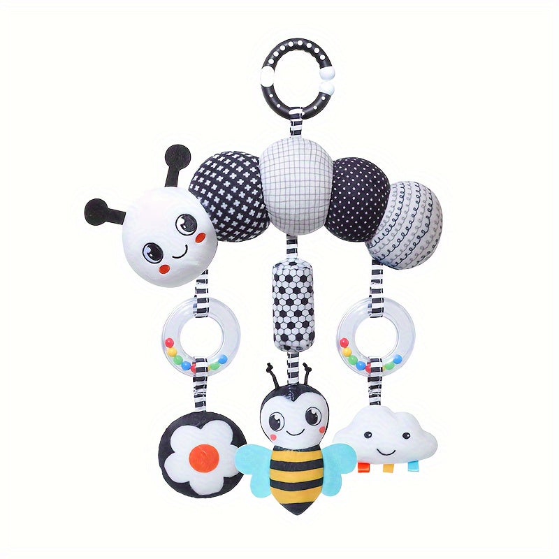 Animal Wind Chime Plush Toys for Baby Car Seat & Stroller,