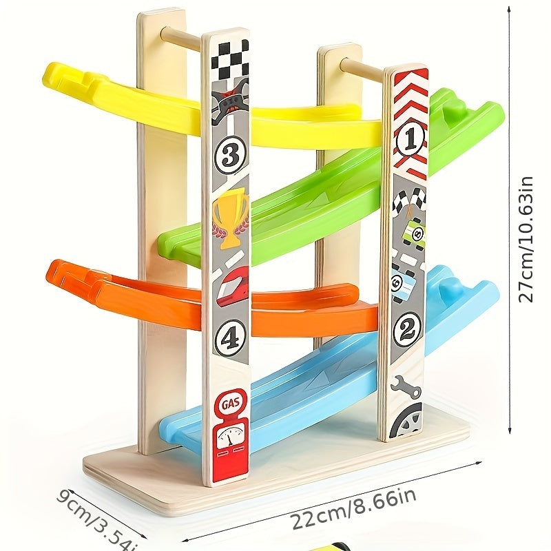 Wooden Car Ramp Racer Vehicle Set