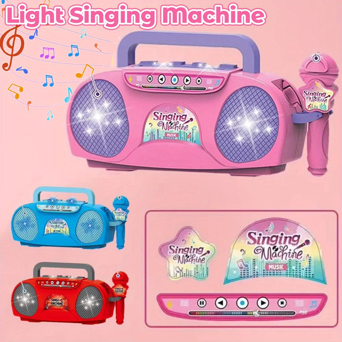 Singing Star Karaoke Microphone Set with Light Effects,