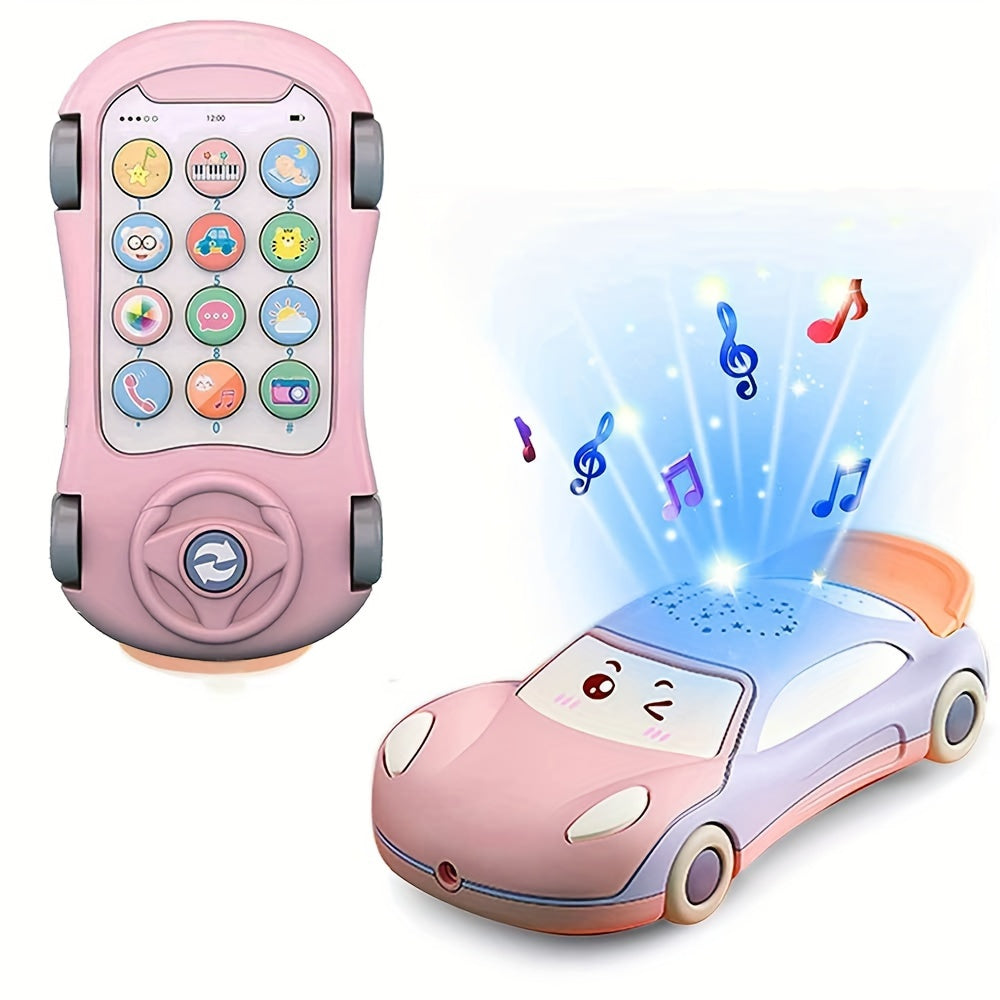 Baby Phone Toy with Music Light Mini Projector,