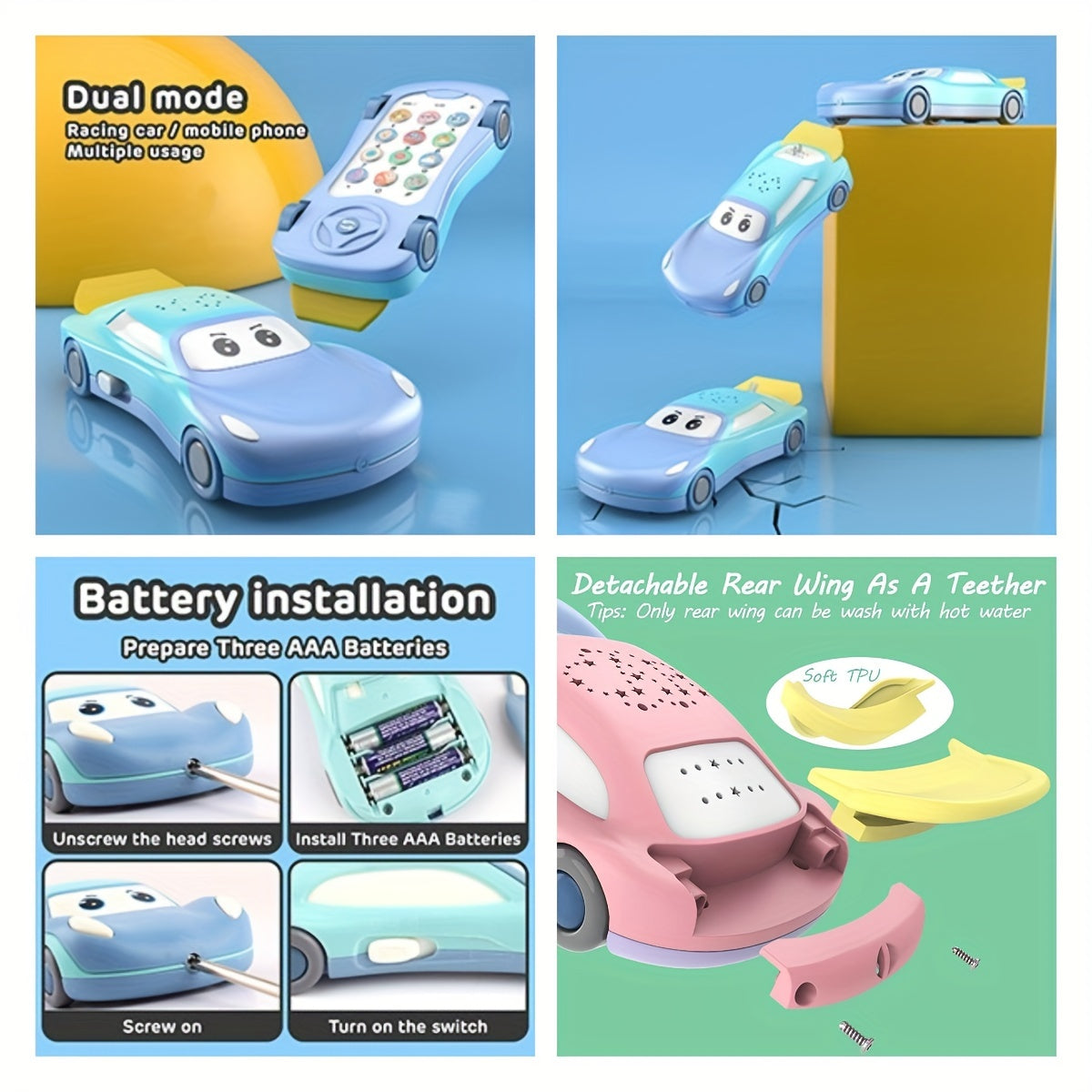 Baby Phone Toy with Music Light Mini Projector,