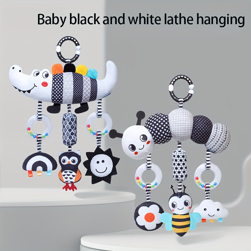 Animal Wind Chime Plush Toys for Baby Car Seat & Stroller,