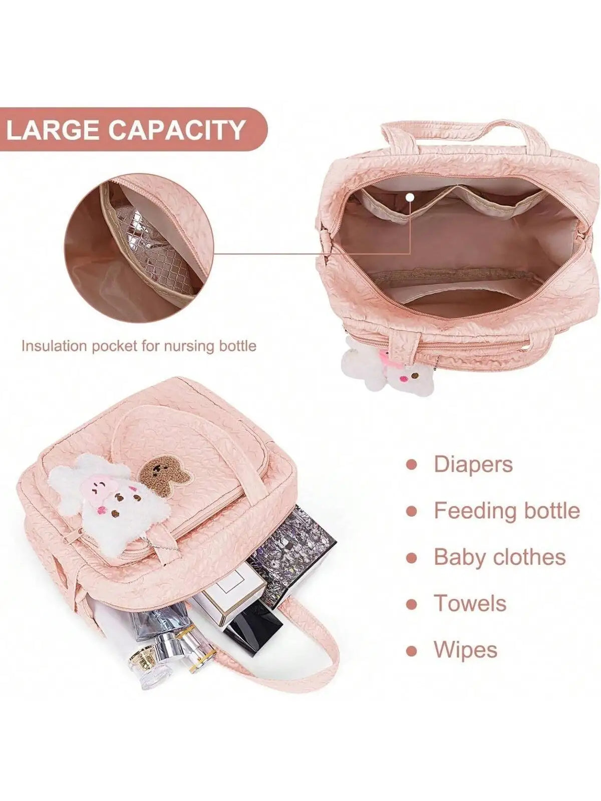 Baby Diaper Bag Organizer/Maternity Bag with Animal Cartoon