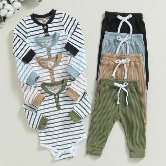 Striped Bodysuit and Pants Set