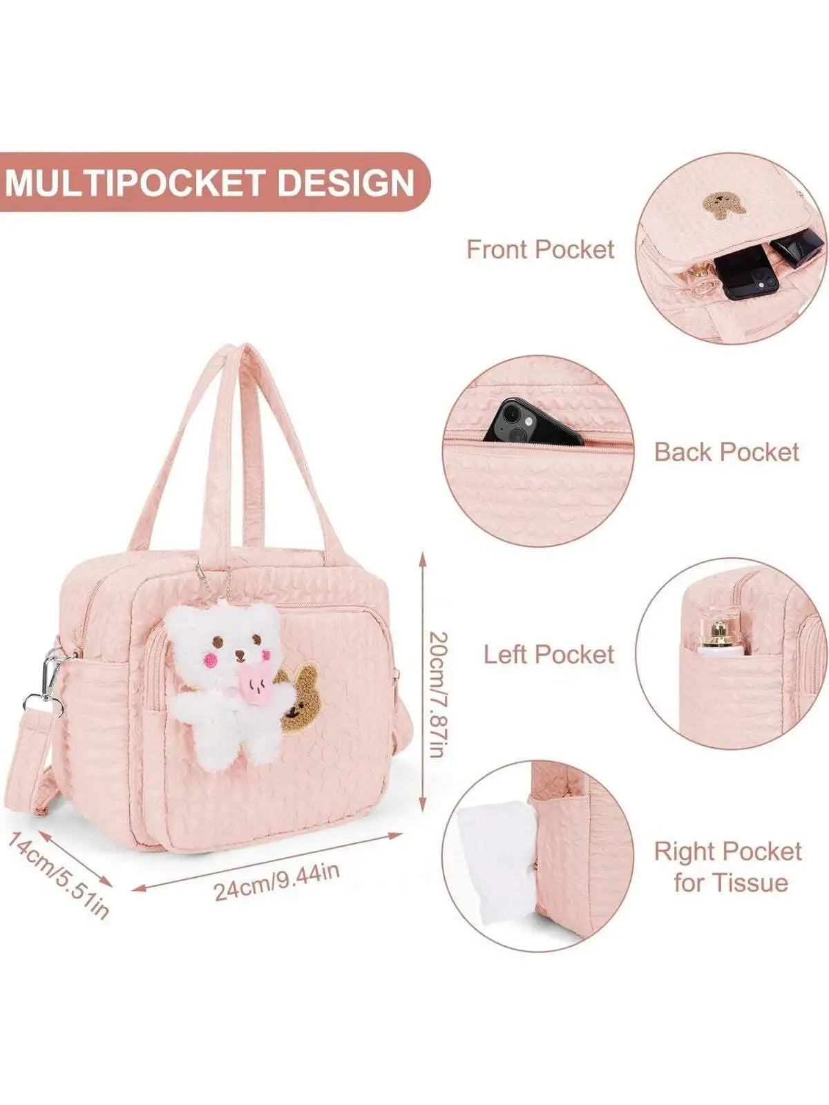 Baby Diaper Bag Organizer/Maternity Bag with Animal Cartoon