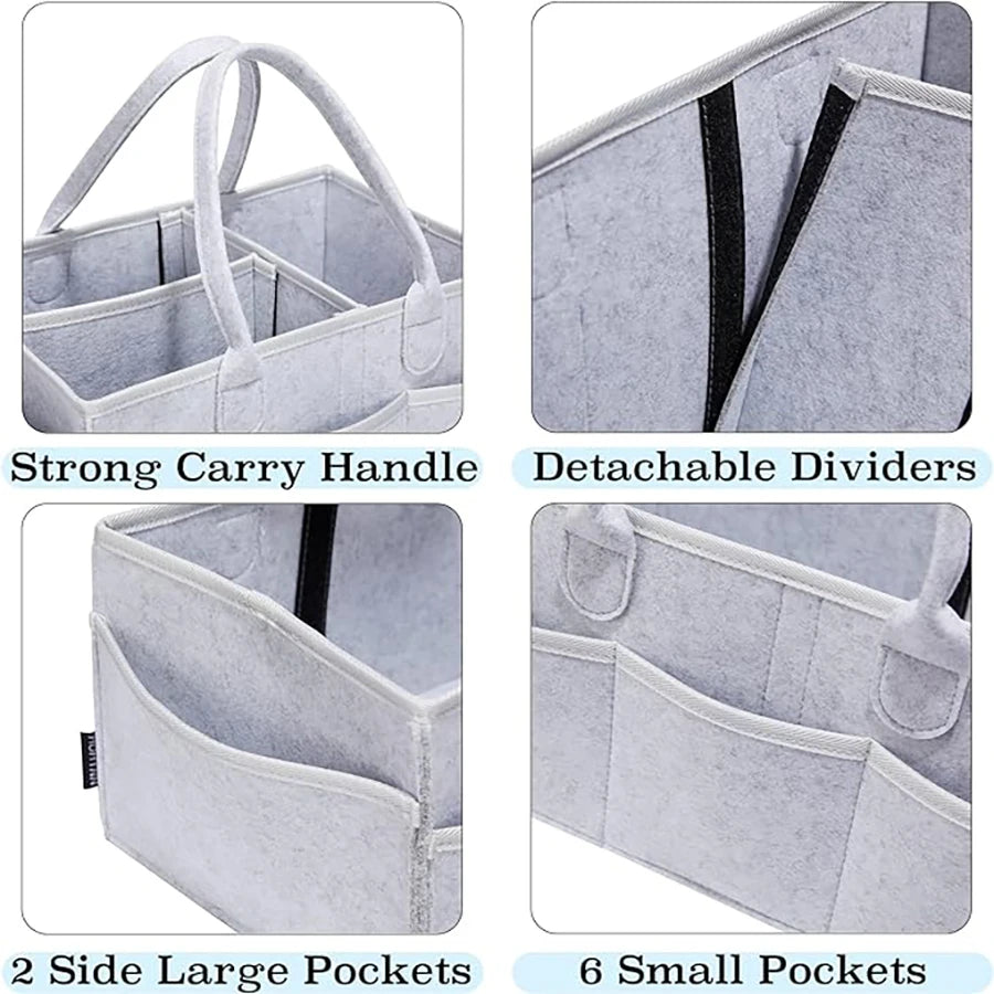 1Pc Diaper Organizer-Baby Felt Diaper Bag-Foldable Mommy Bag-