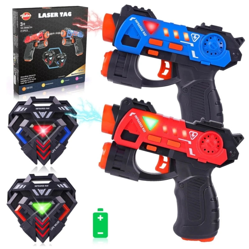 VATOS Laser Tag Guns Set 2x Infrared Mini Laser Tag Blaster for Kids