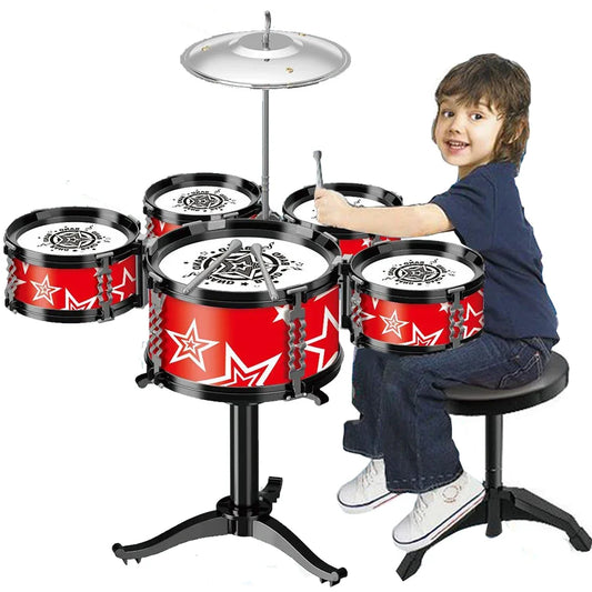 Drum Set for Kids 3 Drums / 5 Drums with Small Stool