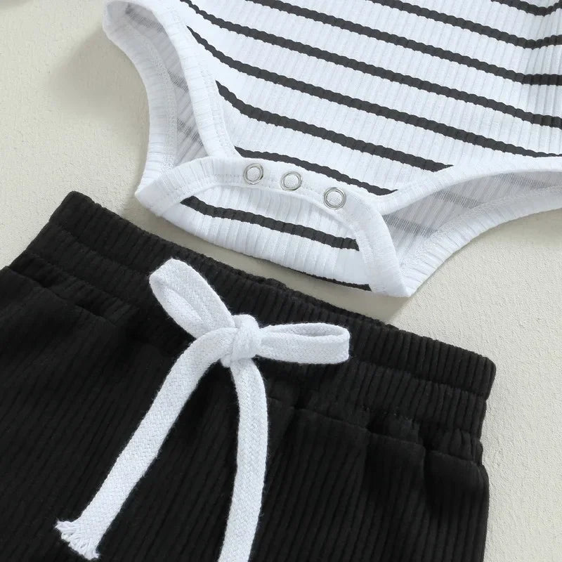 Striped Bodysuit and Pants Set