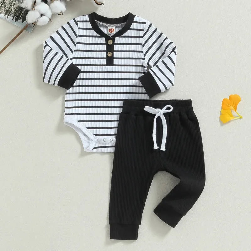 Striped Bodysuit and Pants Set