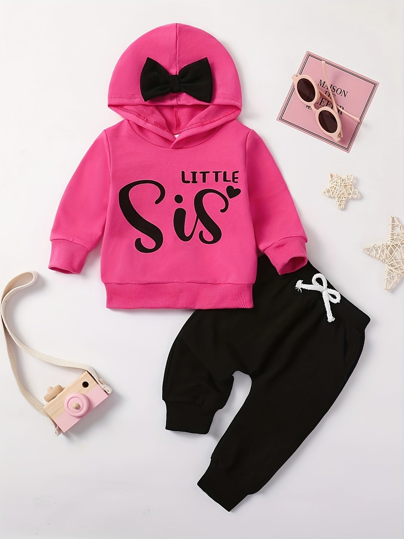 2-piece  Long Sleeve Hoodie , Sweater &  Drawstring Jogging Pants