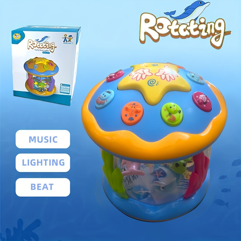 Hand Drum Music Light Sound Baby Ocean Hand Drum Baby Toy Fun Toy