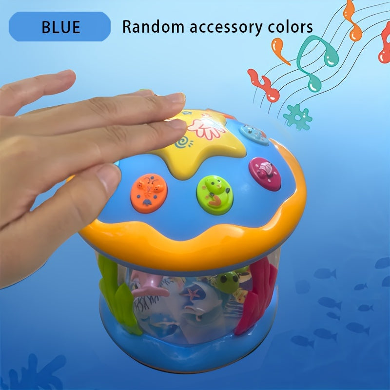 Hand Drum Music Light Sound Baby Ocean Hand Drum Baby Toy Fun Toy