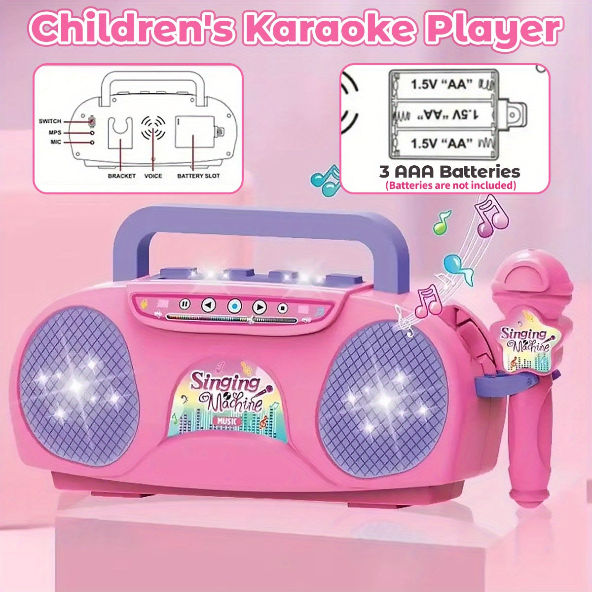 Singing Star Karaoke Microphone Set with Light Effects,