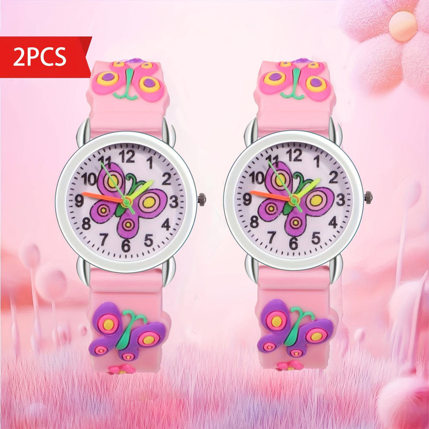 Chic Pink Butterfly Quartz Watch