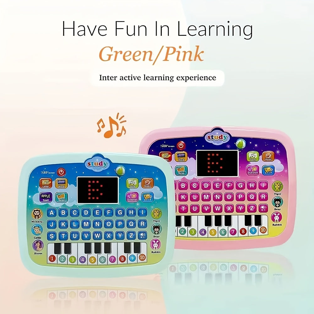 Kids Tablet Learning Pad With LED Screen Teach Alphabet Numbers Word Music Math