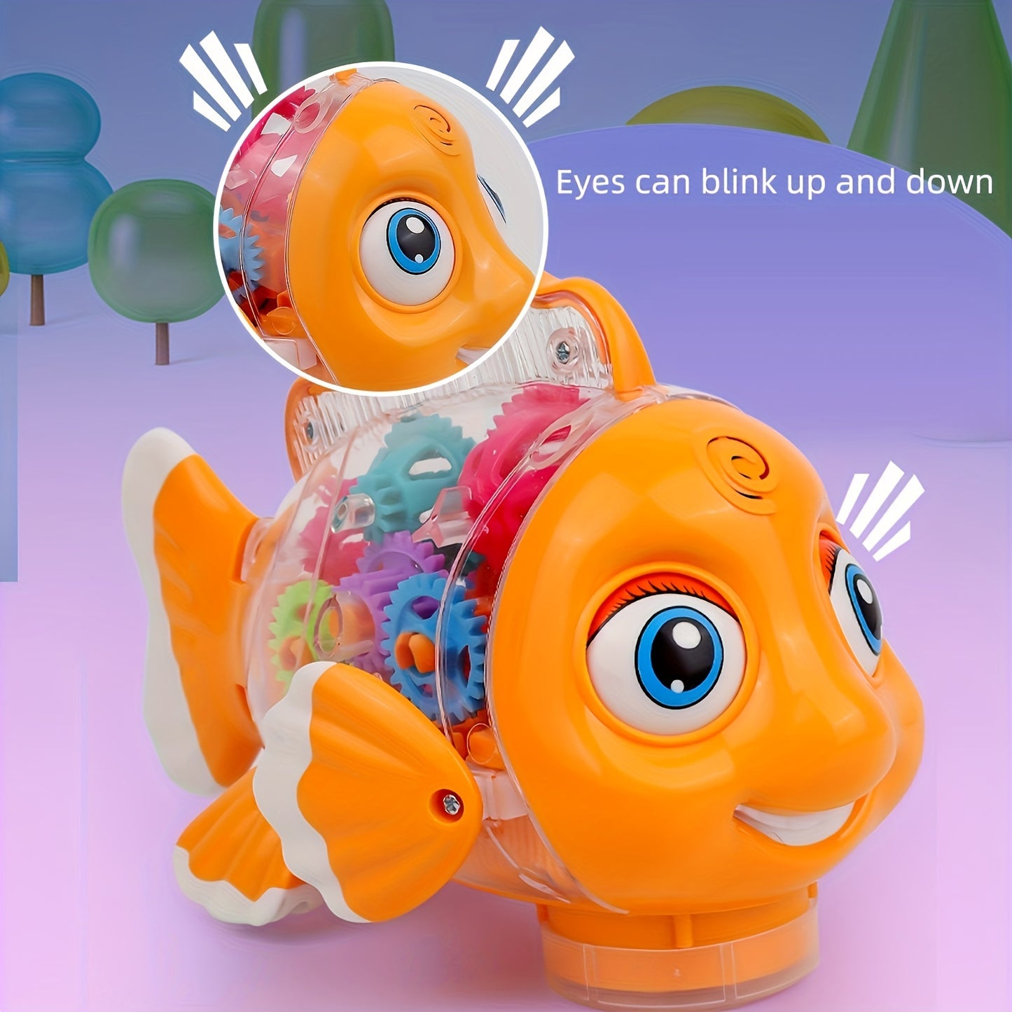 Clown Fish Swinging Fish Toy,with Light Music