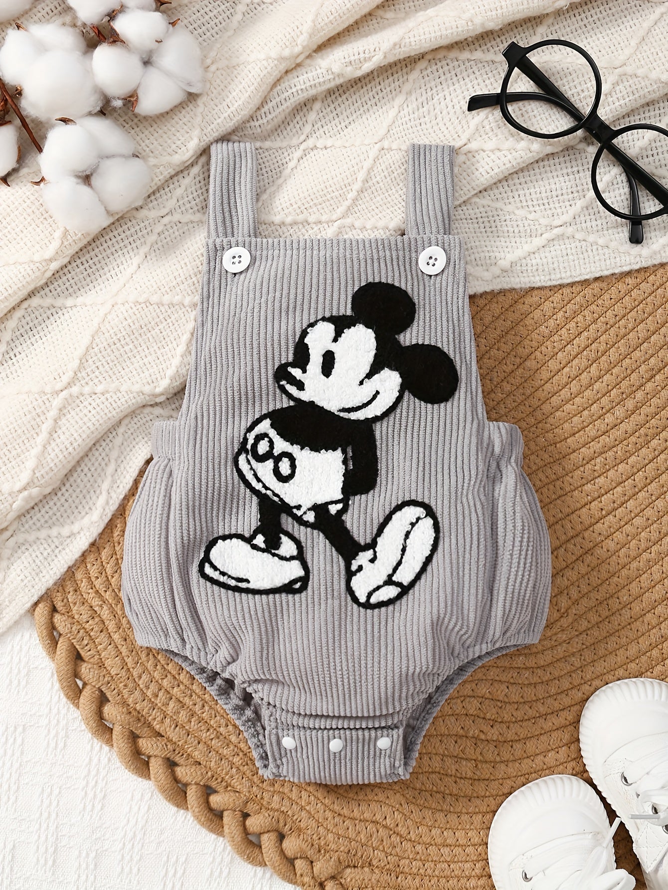 Mouse Embroidered Romper