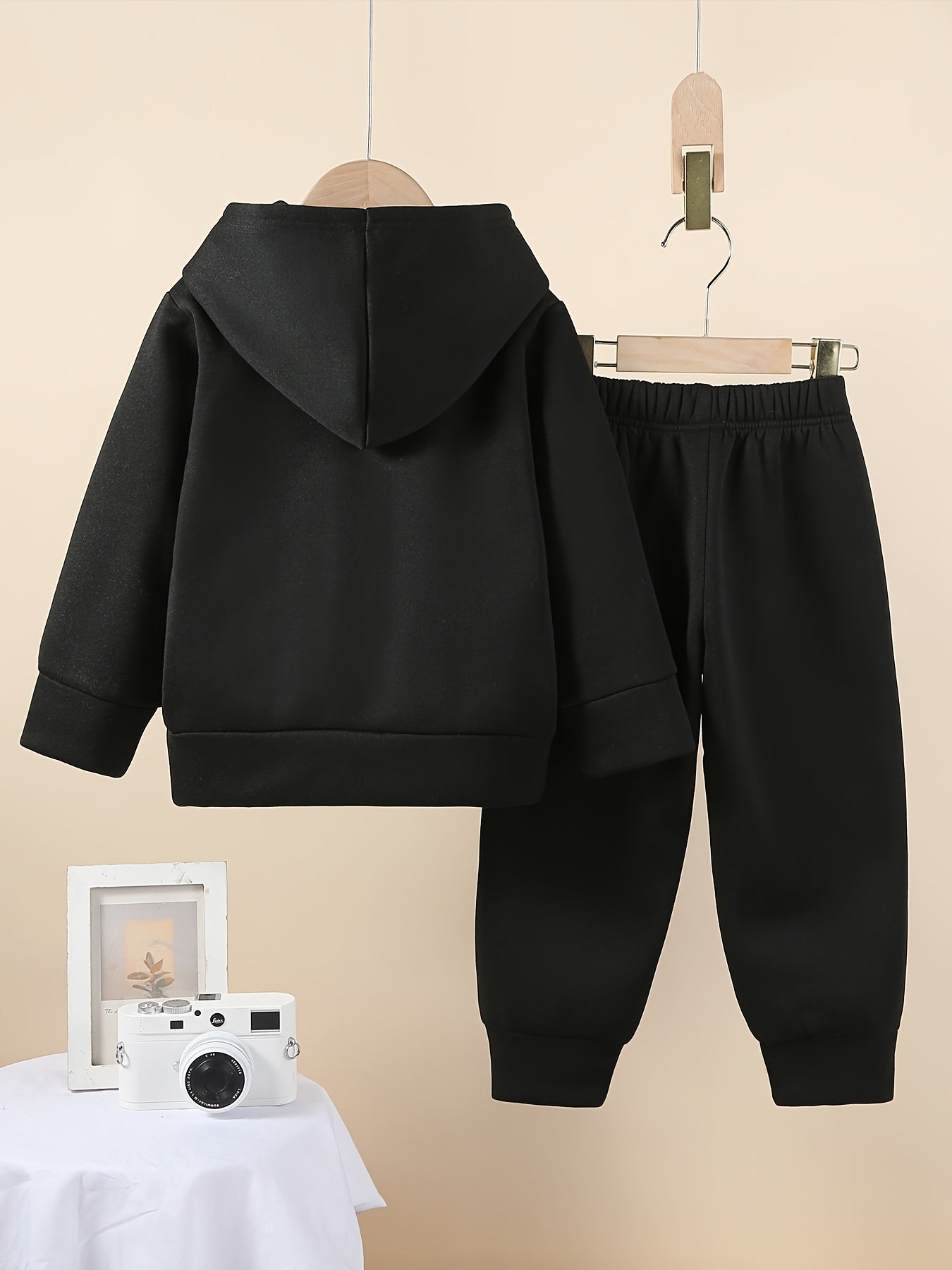 Girls 2Pcs Outfit Long Sleeve Hooded Sweatshirt & Pants Set