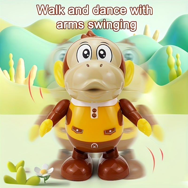 Swinging Monkey Can Walk, Move, Light Up, Music Dance, Head-Shaking Robot