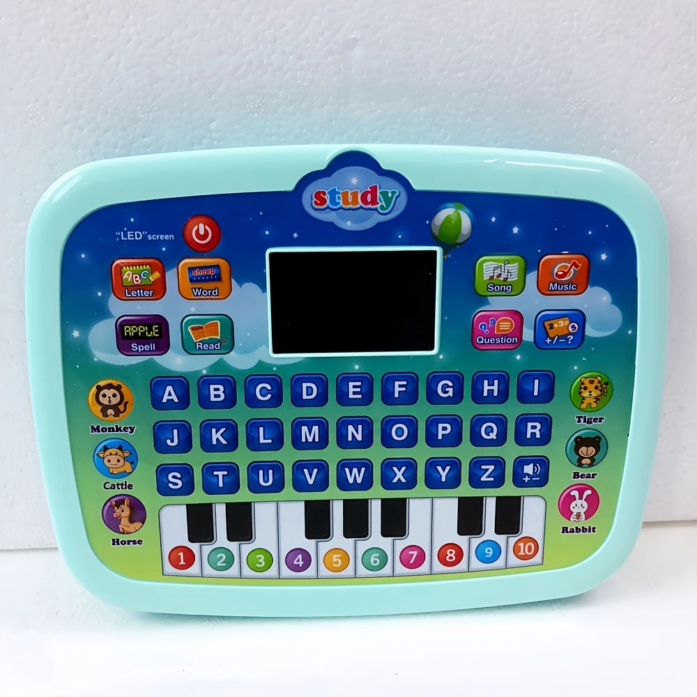 Kids Tablet Learning Pad With LED Screen Teach Alphabet Numbers Word Music Math