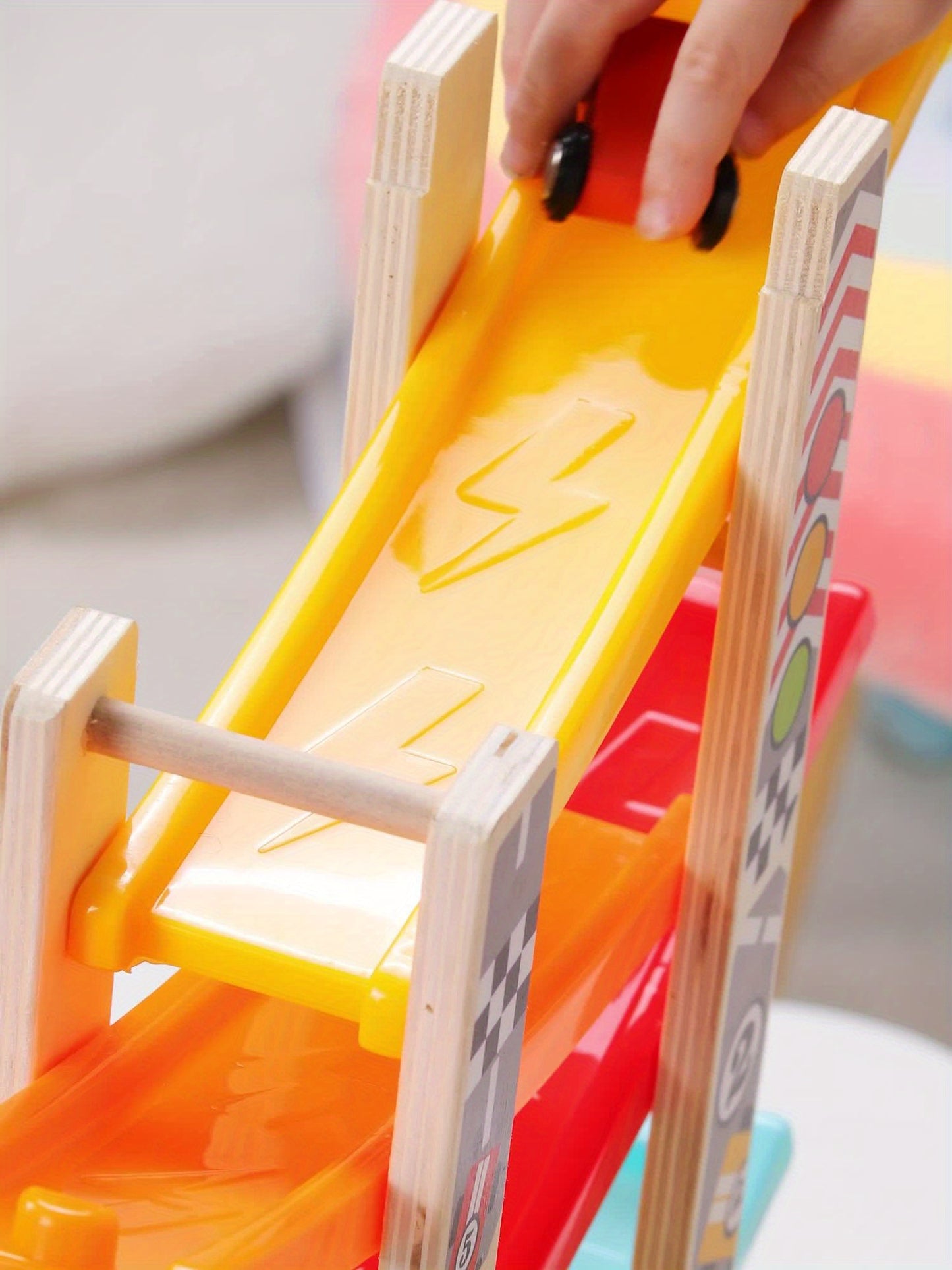 Wooden Car Ramp Racer Vehicle Set
