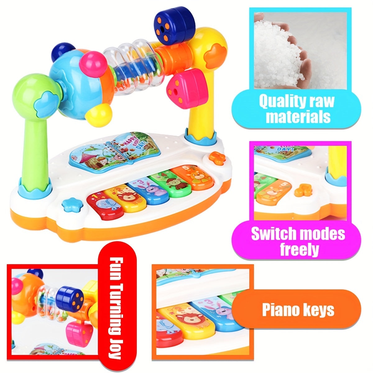 Kids' Interactive Musical Keyboard Toy with Light-Up Features - 0+