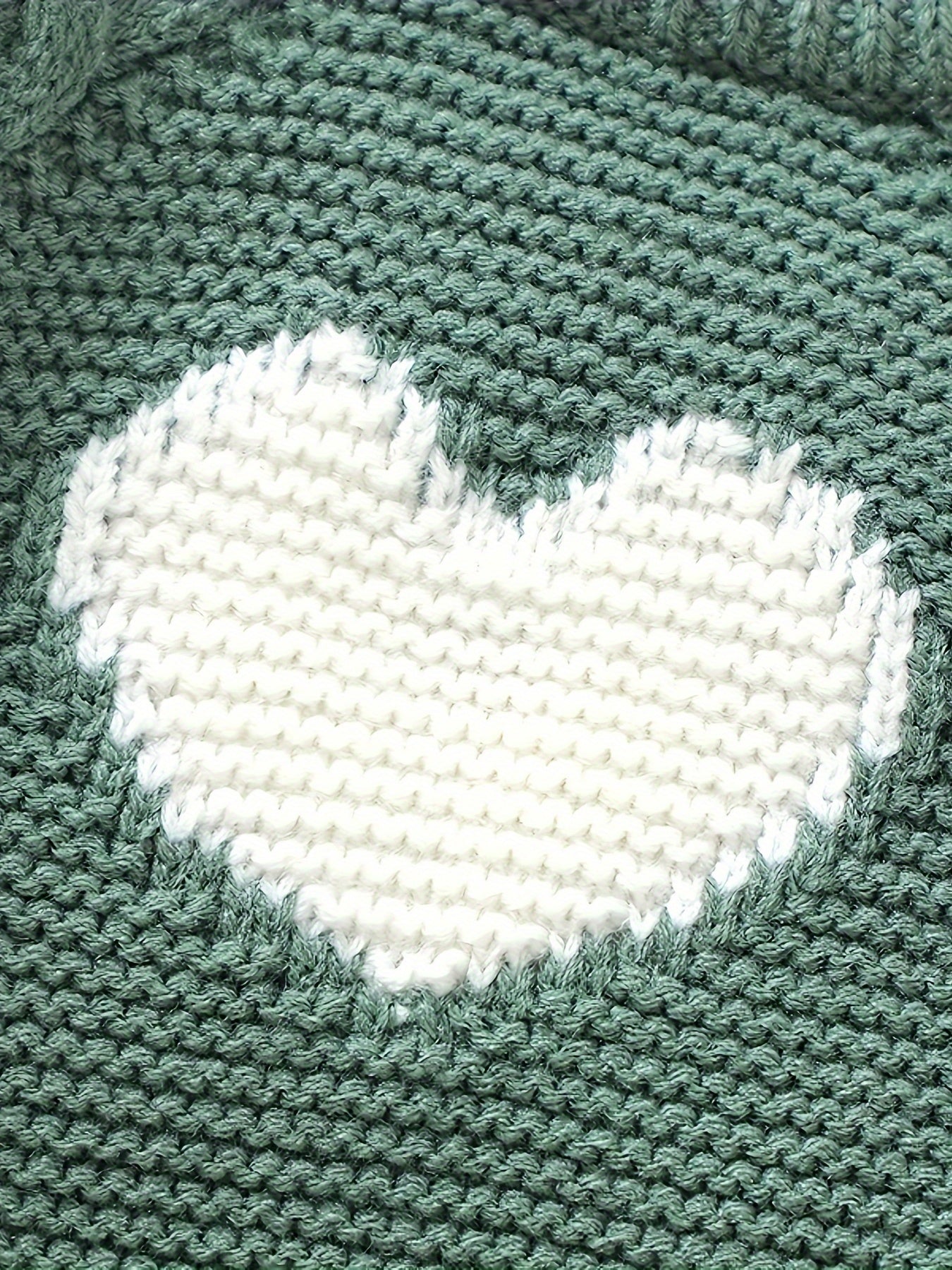 Baby Boy's Heart Jacquard Cable Knit Bodysuit,