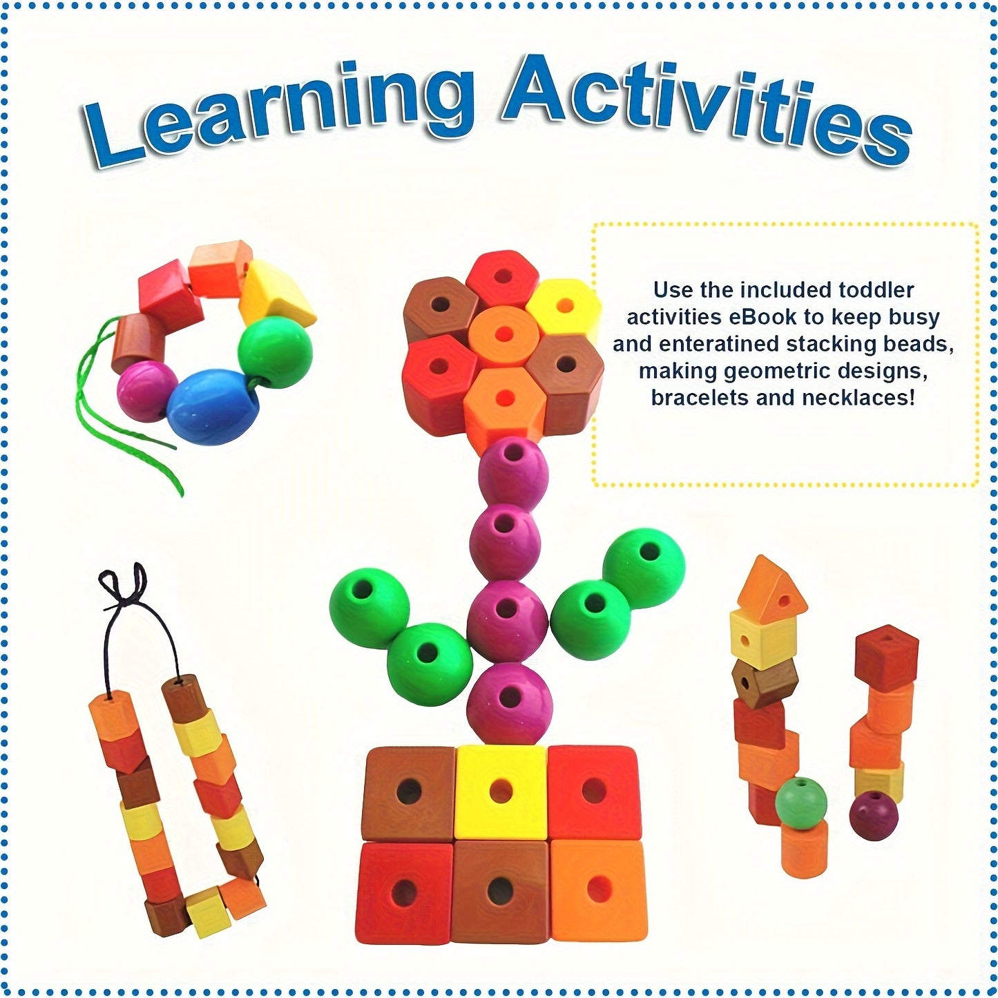 Threading Beads Toys with Shapes and  Colors