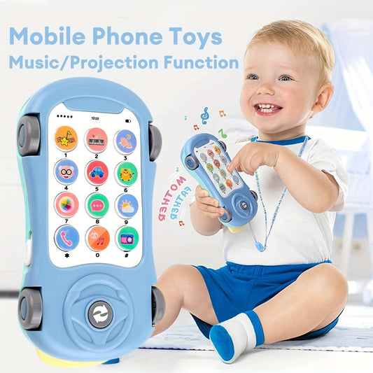 Baby Phone Toy with Music Light Mini Projector,